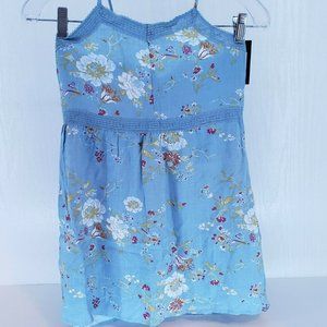 Girl's Dress Size S 6 6X Blue Floral New with Tags